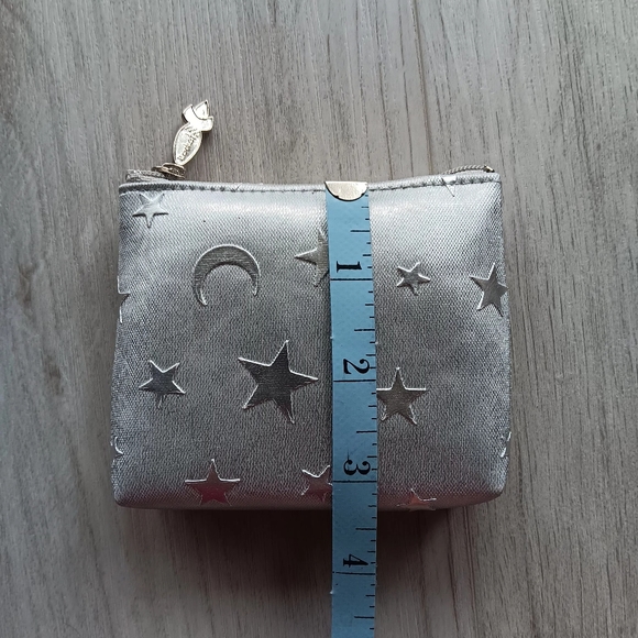 NEW Rocket City Silver Moon & Stars Celestial Themed Zippered Mini Bag - Picture 7 of 9